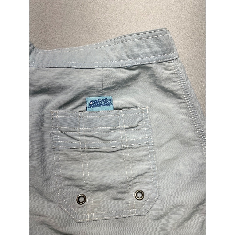 Vintage Y2K Gotcha Board Shorts Mens 31 Light Blue Surf Skate Swim‎ Trunks